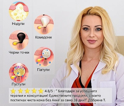 Различни форми на Акне и видове възпаления – черни точки, комедони, папули, пустули, кисти. Лечение и резултати – д-р Темелкова, д.м., дерматолог в Клиника по дерматология и венерология МВР болница